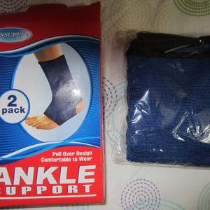 2-PACK (ASSURED) PULL OVER DESIGN ANKLE SUPPORT (BLUE IN COLOR)